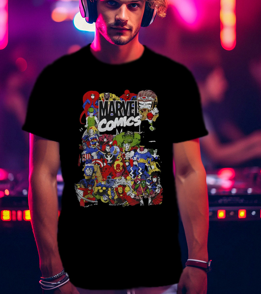 Marvel Comics Retro Character Collage T-Shirt