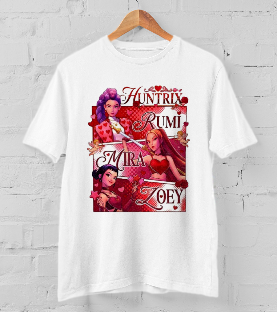 Saja Kpop Idol Huntrix Rumi Mira Zoey Valentine’s Day T-Shirt