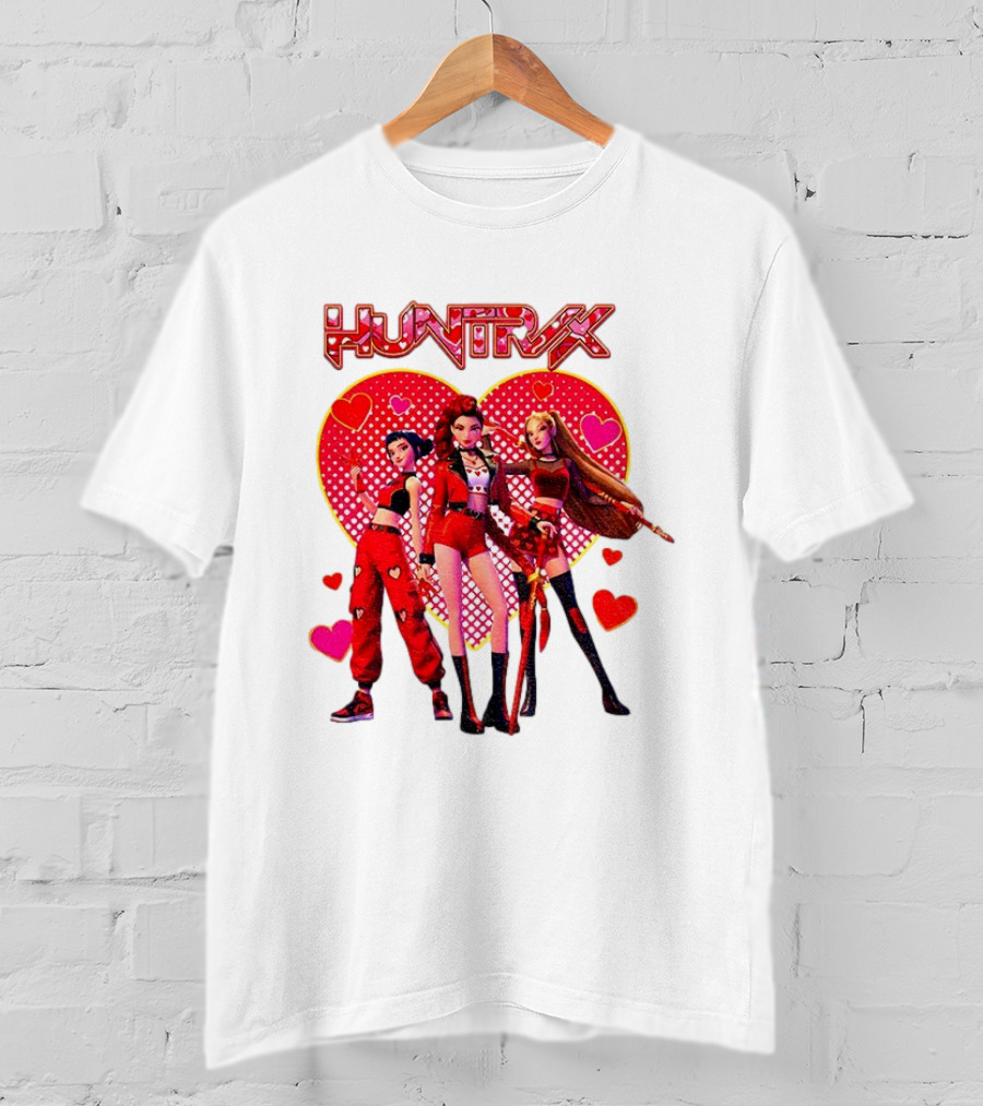 Huntrix Valentine Anime Girl Group Saja Girls Hearts T-Shirt