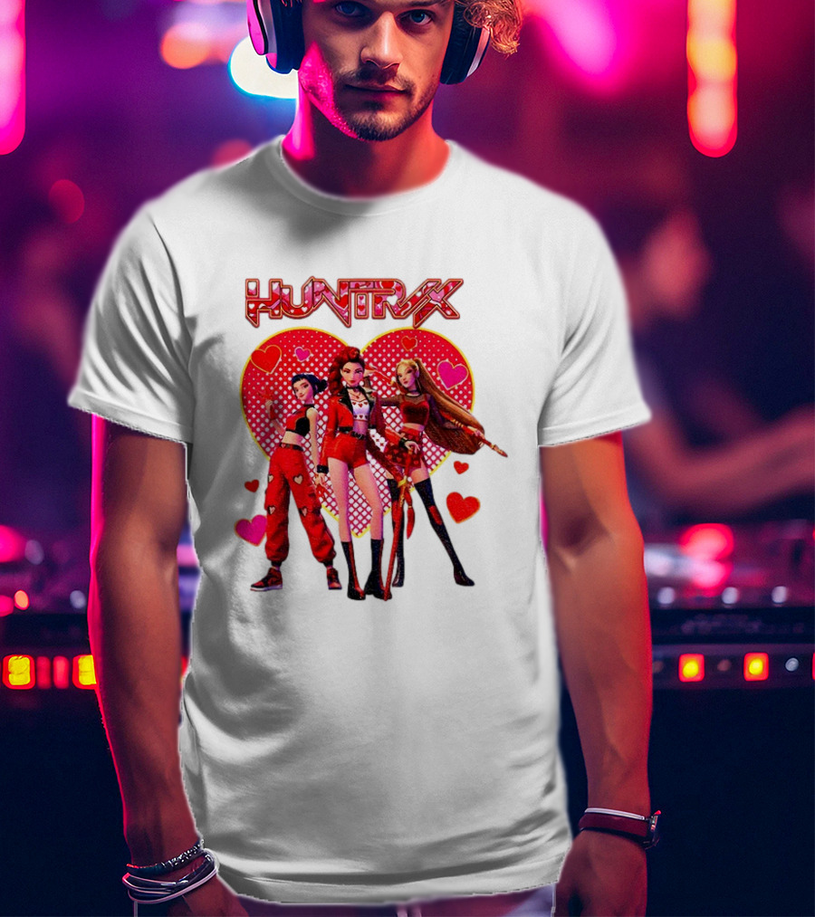 Huntrix Valentine Anime Girl Group Saja Girls Hearts T-Shirt