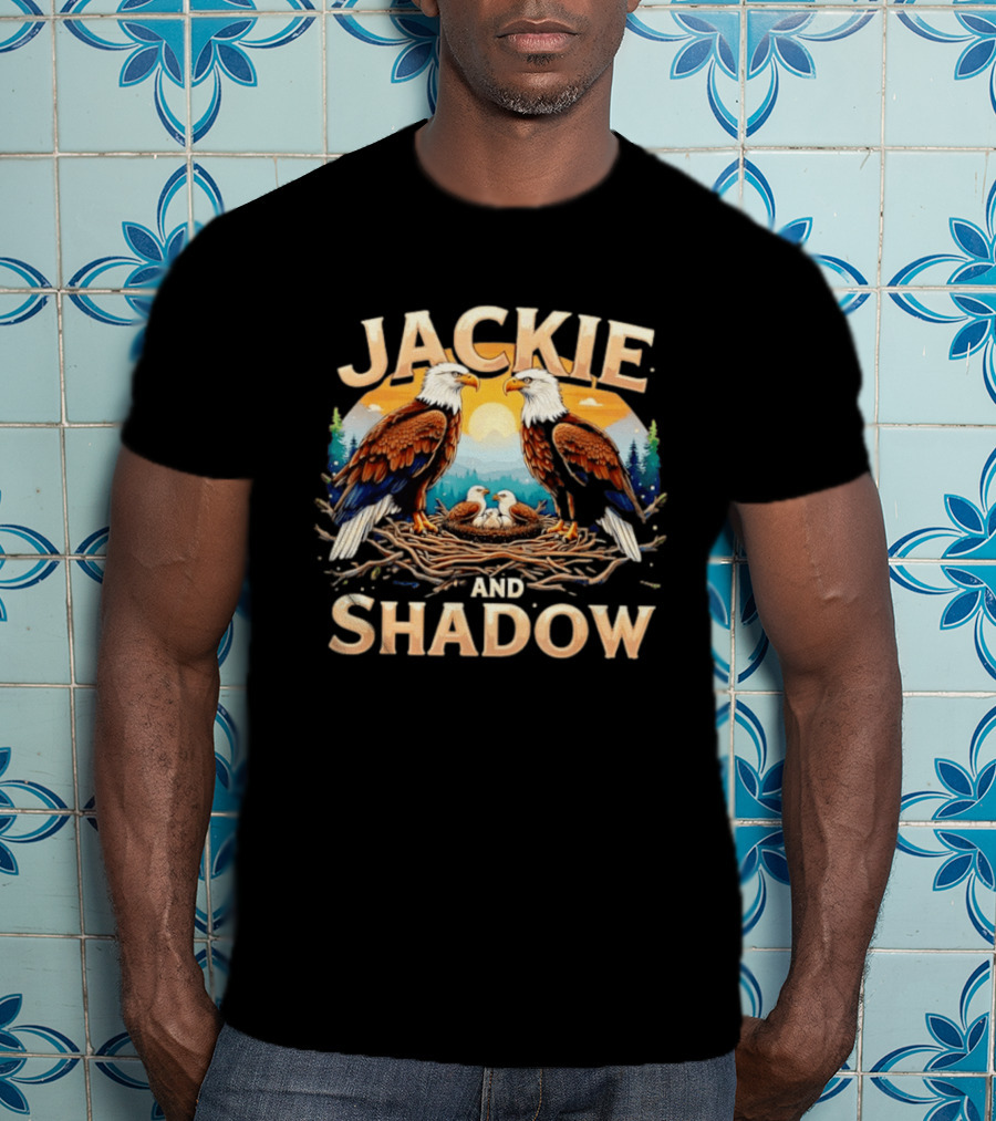 Jackie And Shadow Bald Eagle Family Nesting Scene T-Shirt