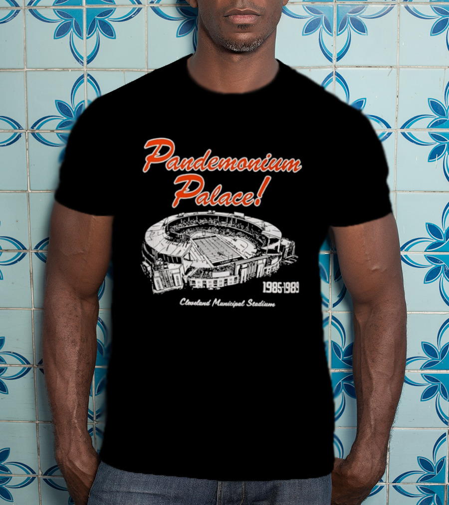 Cleveland Browns Pandemonium Palace Cleveland Municipal Stadium 1985 1989 T-Shirt