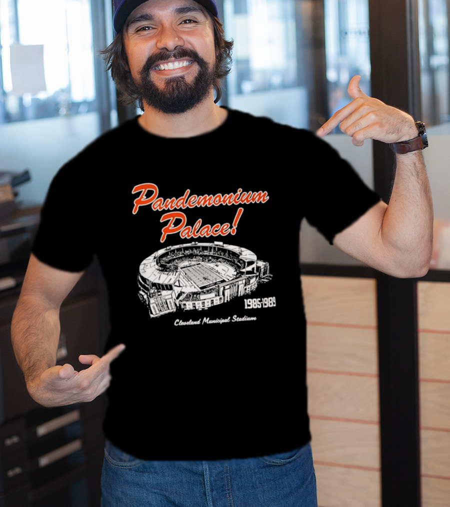 Cleveland Browns Pandemonium Palace Cleveland Municipal Stadium 1985 1989 T-Shirt