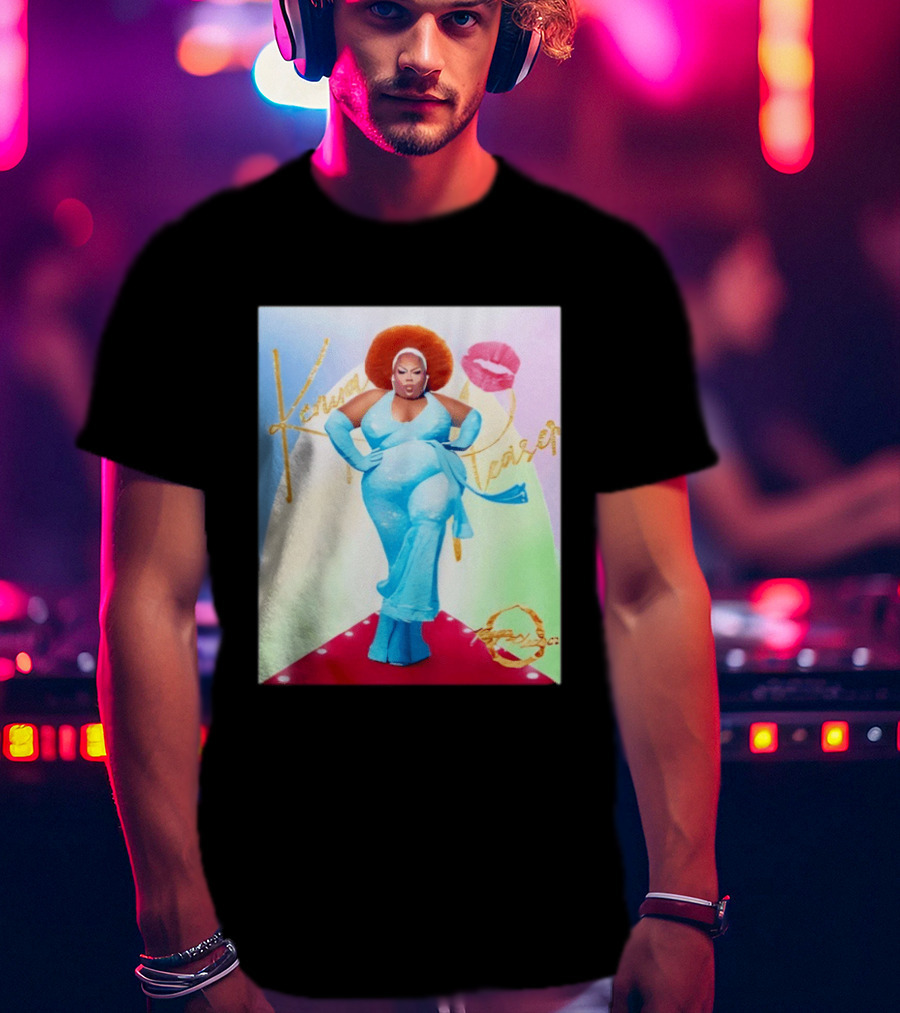 Kenya Pleaser Bellbottoms Classic Fierce Afro Diva Glam Lips T-Shirt