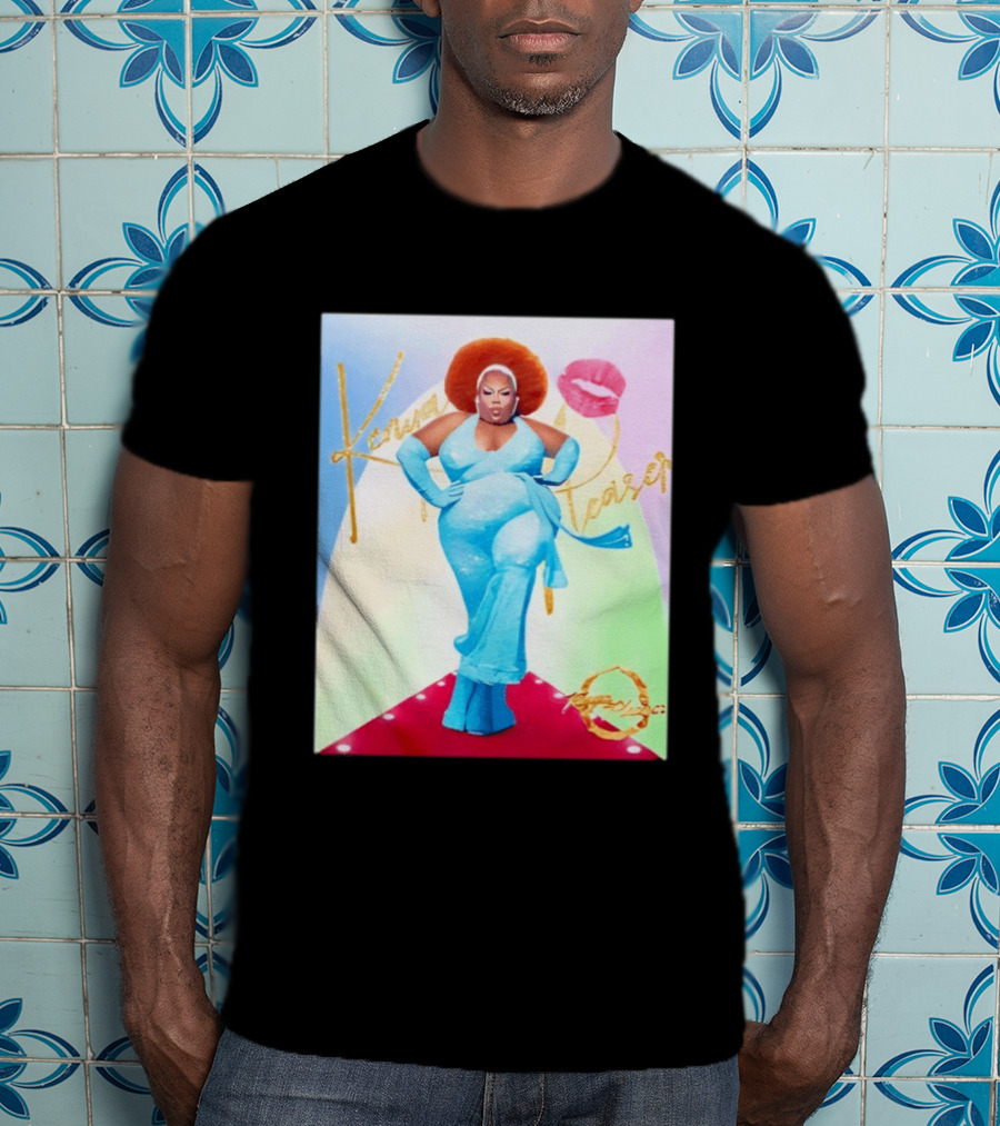 Kenya Pleaser Bellbottoms Classic Fierce Afro Diva Glam Lips T-Shirt