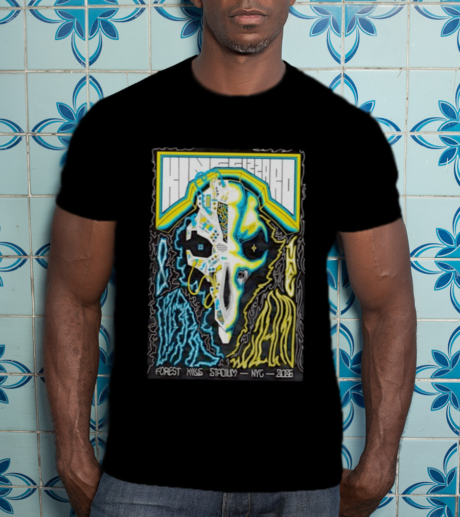 King Gizzard And The Lizard Wizard Forest Hills NYC 2026 Vibrant Skull T-Shirt
