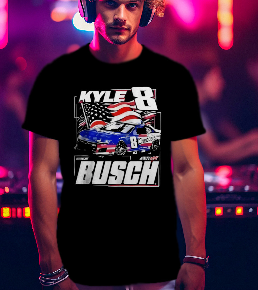 Kyle Busch 8 And His Car NASCAR Driver Cheddar’s Kitchen T-Shirt