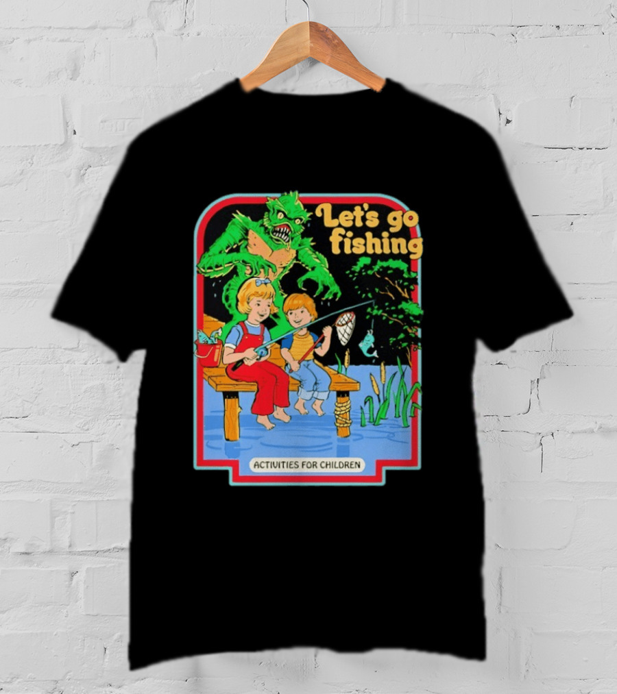Let's Go Fishing Activities For Children Monster And Pond Adventure T-Shirt