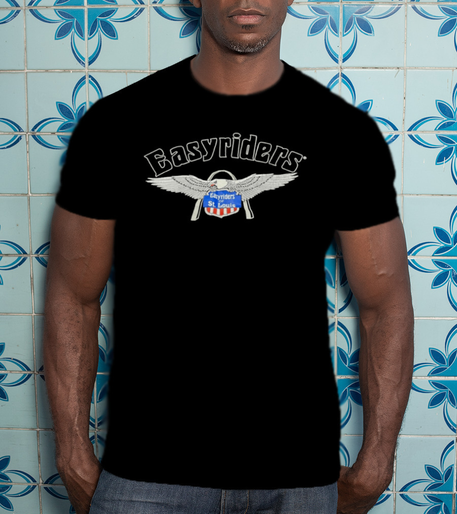 Easyriders Of St. Louis With American Flag And Wings T-Shirt