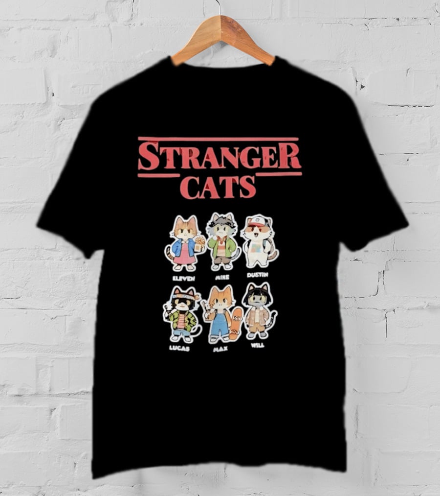 Stranger Cats Eleven Mike Dustin Lucas Max Will Characters T-Shirt