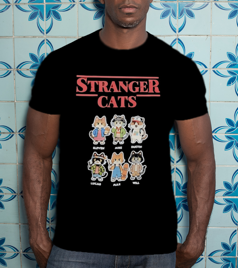 Stranger Cats Eleven Mike Dustin Lucas Max Will Characters T-Shirt