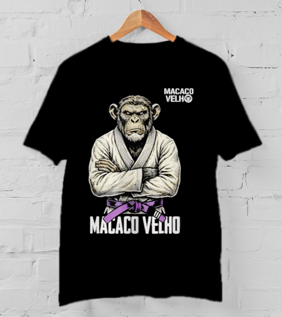 Monkey Macaco Velho Jiu Jitsu Purple Belt Seasoned Grappler T-Shirt