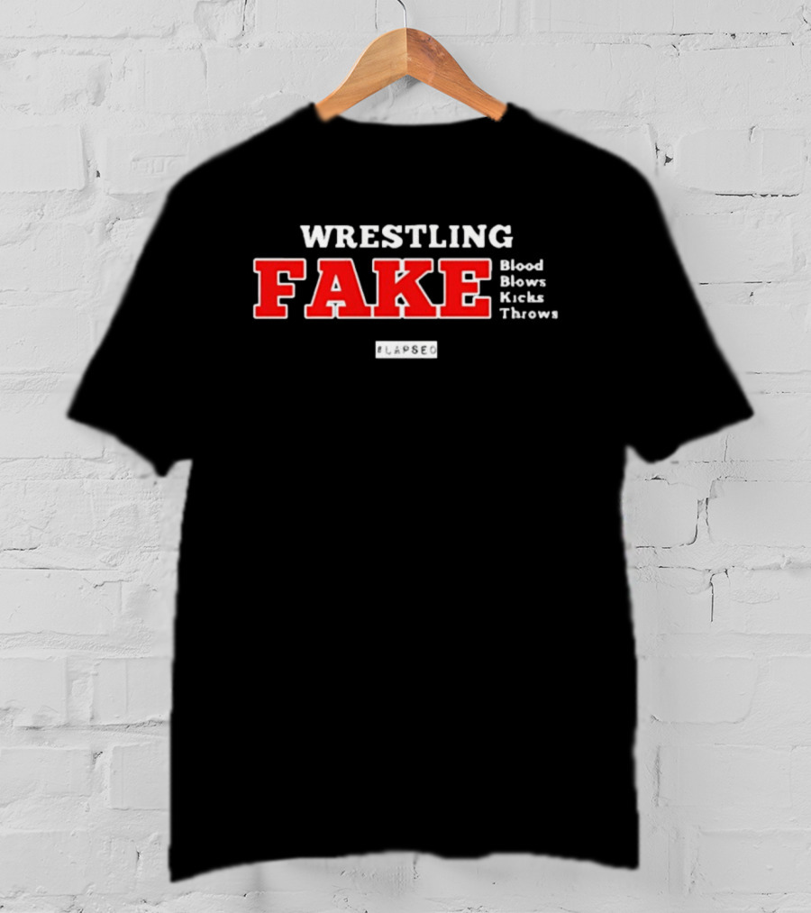 Wrestling Fake Blood Blows Kicks Throws Black Lapseo T-Shirt