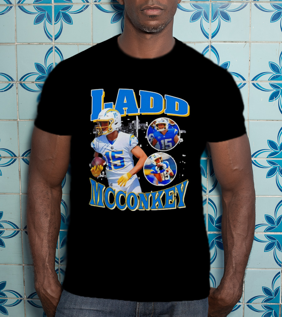 Ladd McConkey Los Angeles Rams Bootleg Throwback T-Shirt