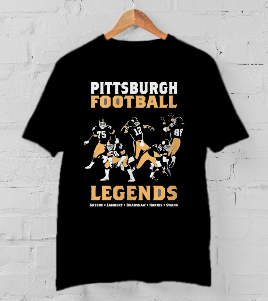 Pittsburgh Football Legends Greene Lambert Bradshaw Harris Swann T-Shirt