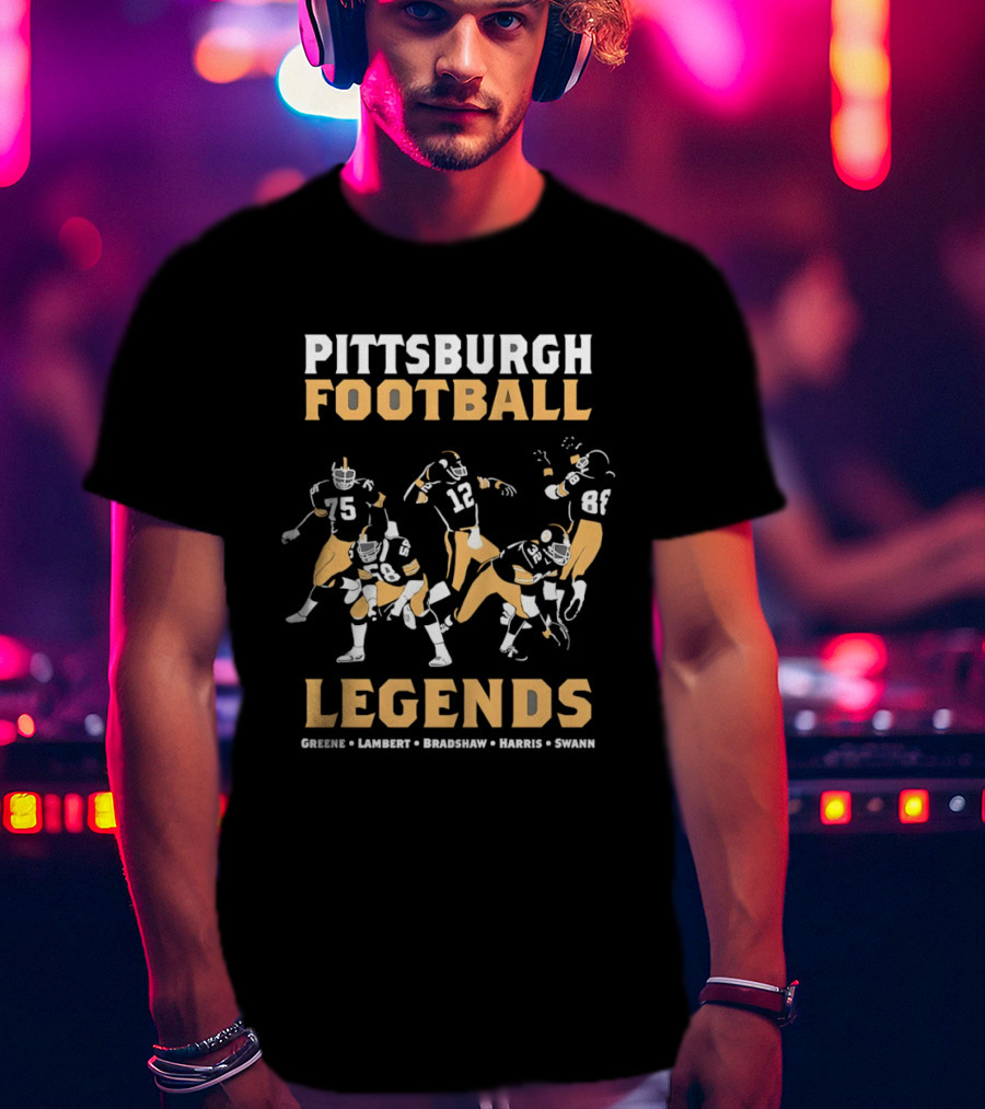 Pittsburgh Football Legends Greene Lambert Bradshaw Harris Swann T-Shirt