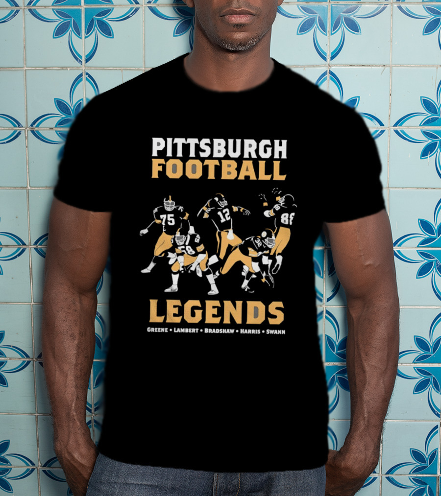 Pittsburgh Football Legends Greene Lambert Bradshaw Harris Swann T-Shirt