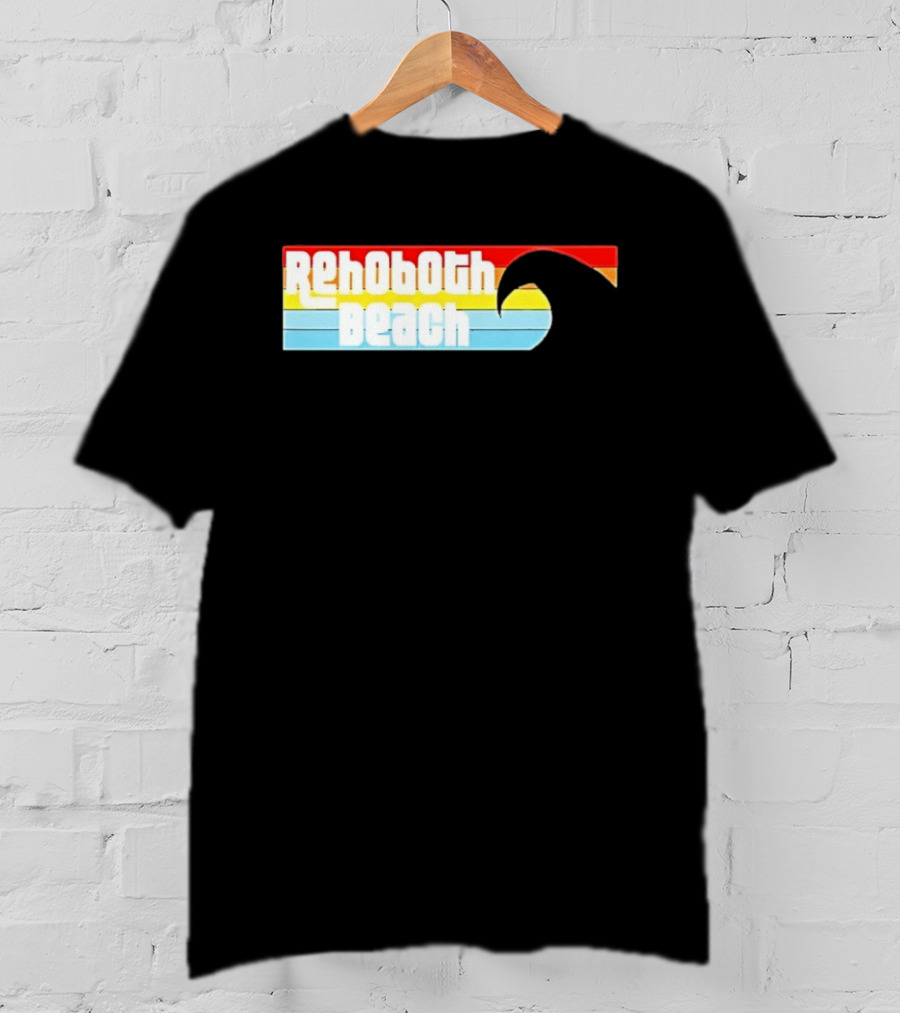 Rehoboth Beach Vintage Rainbow Wave T-Shirt
