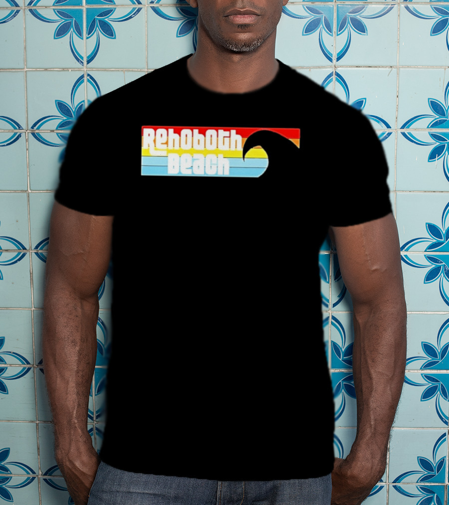 Rehoboth Beach Vintage Rainbow Wave T-Shirt