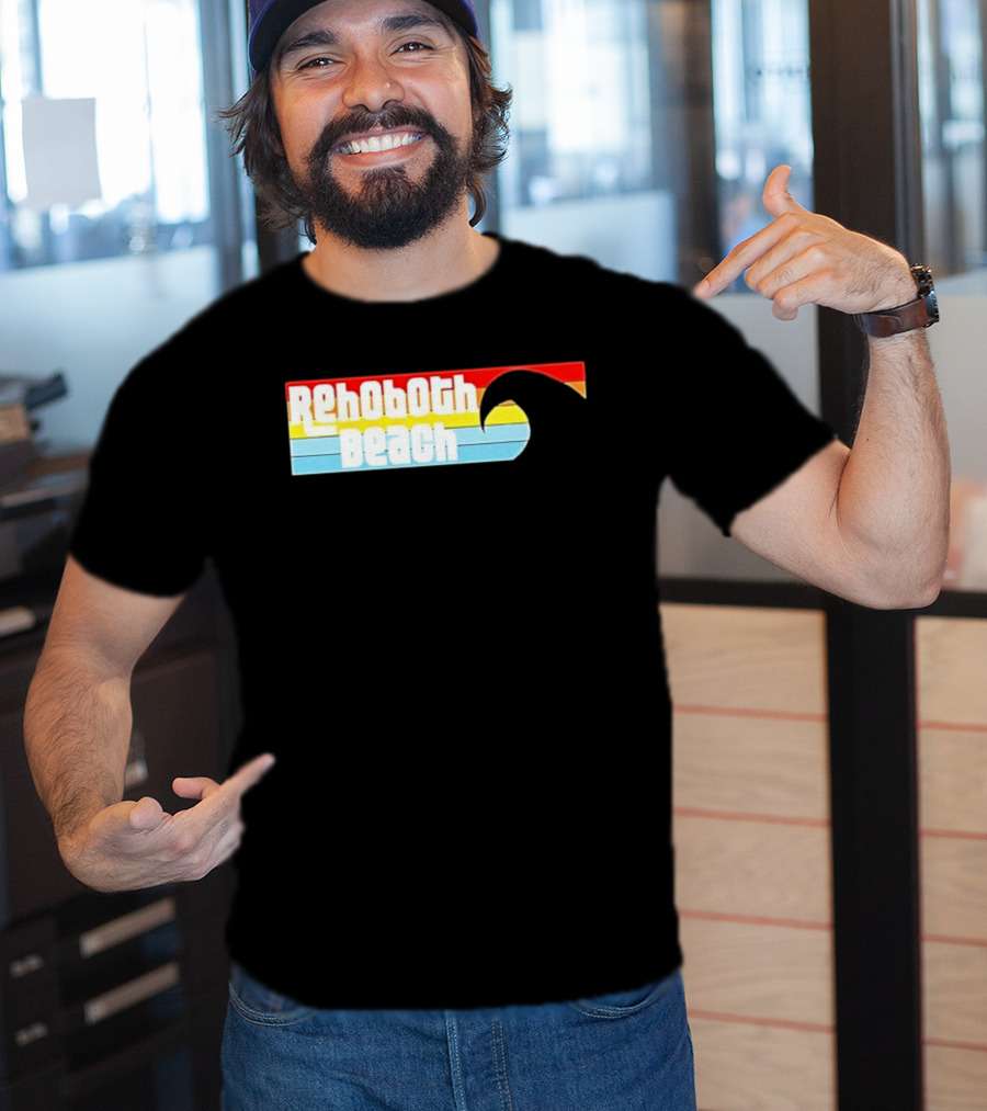 Rehoboth Beach Vintage Rainbow Wave T-Shirt