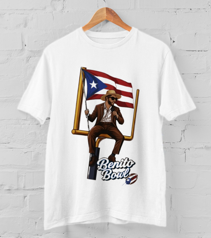 Benito Bowl Puerto Rican Flag Halftime Show Football T-Shirt