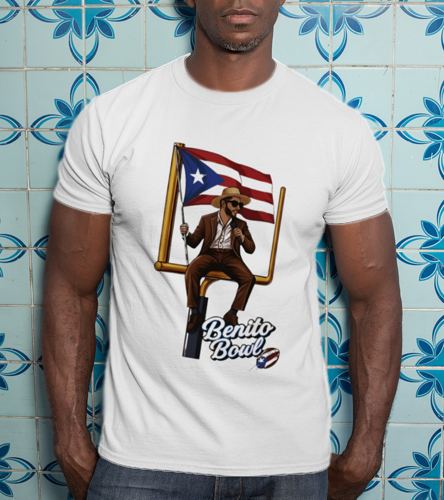 Benito Bowl Puerto Rican Flag Halftime Show Football T-Shirt