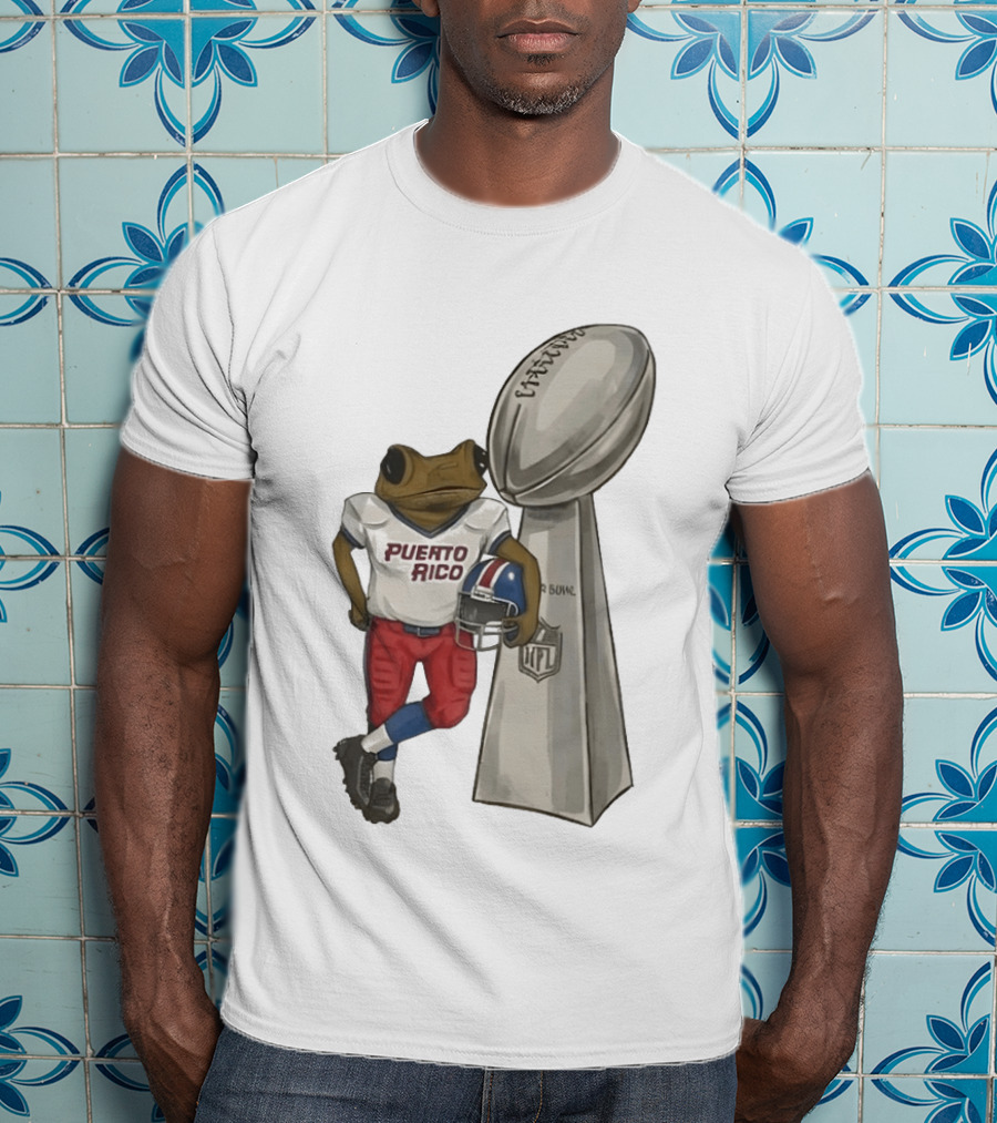 Bad Bunny Benito Bowl Puerto Rico Coqui Frog NFL Super Bowl Halftime Football T-Shirt