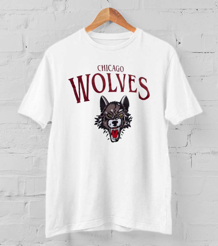 Chicago Wolves Fierce Team Emblem Hockey Merchandise T-Shirt