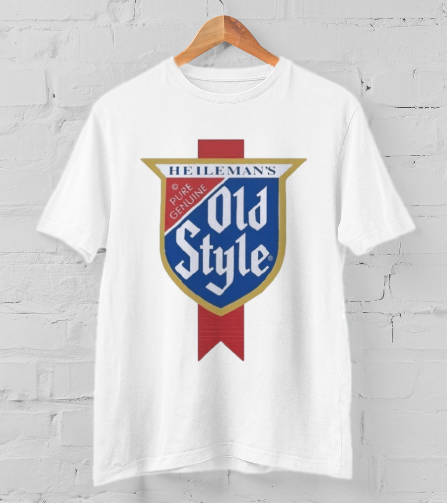 Old Style Beer Heileman's Pure Genuine Iconic Branding T-Shirt