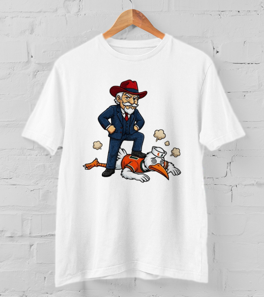 Ole Miss Rebels Vs Miami Hurricanes Mascot CFP Semifinal Victory T-Shirt