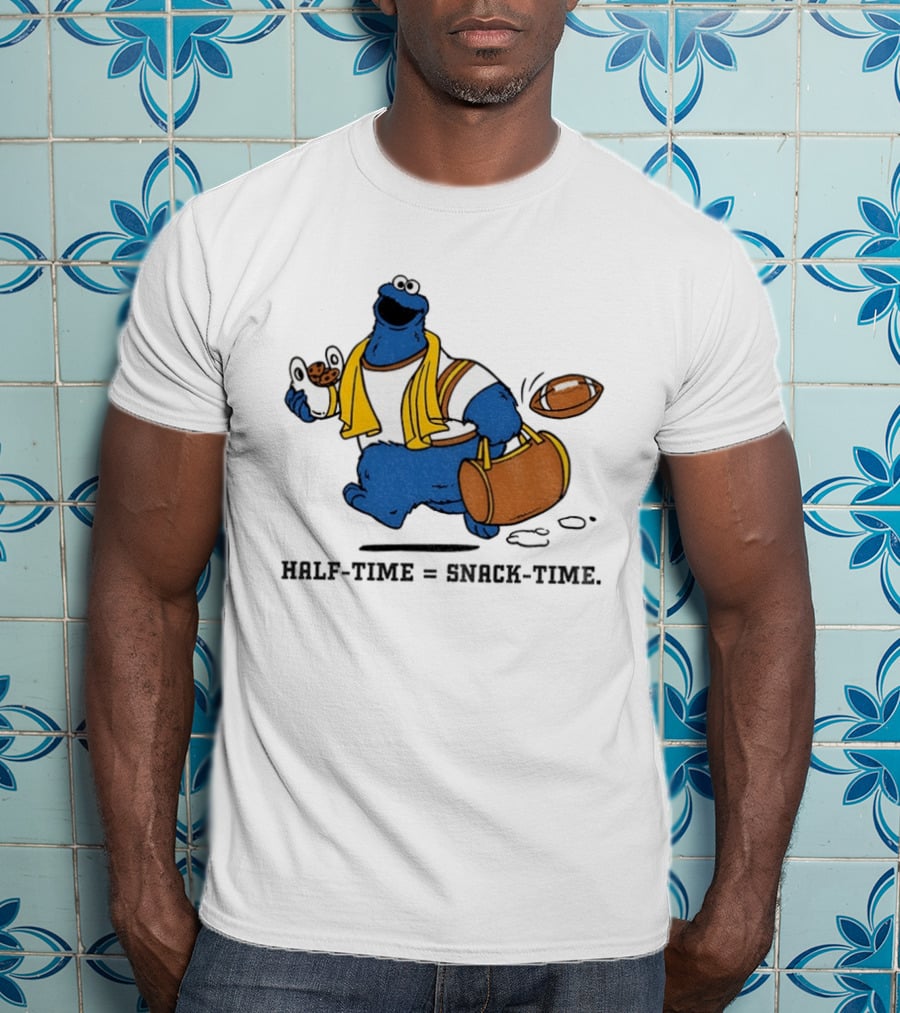 Cookie Monster Halftime Snack Time Football Fun T-Shirt