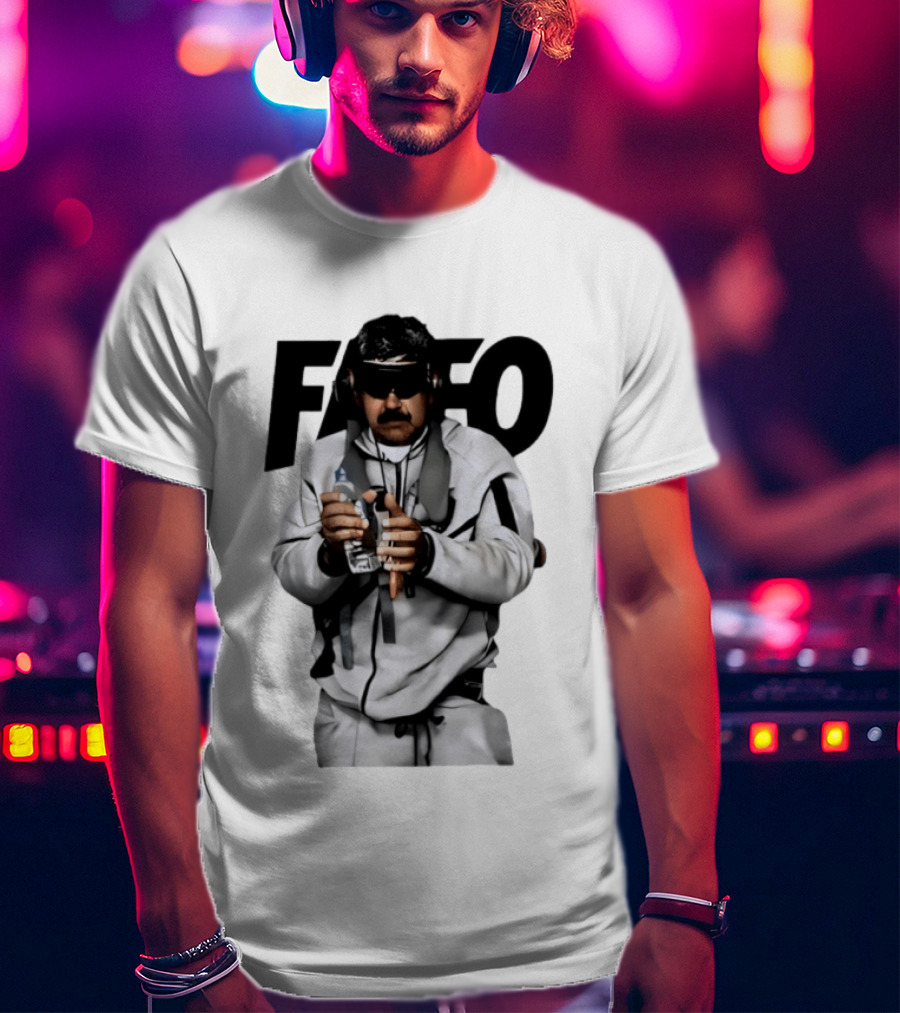 FAFO Nicolas Maduro In White Tracksuit And Sunglasses Holding Water Bottle T-Shirt