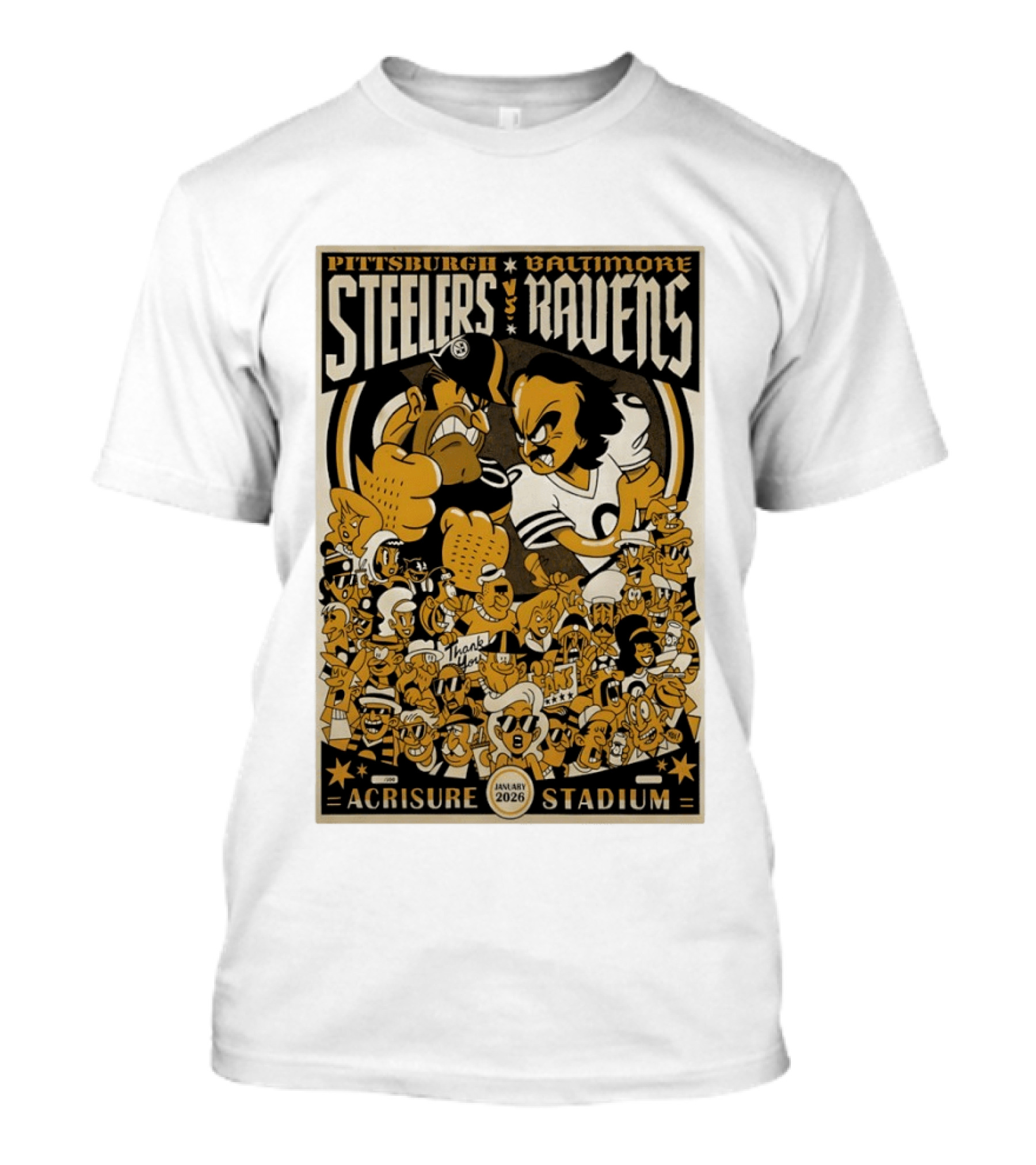 Pittsburgh Steelers Vs Baltimore Ravens January 2026 Acrisure Stadium T-Shirt