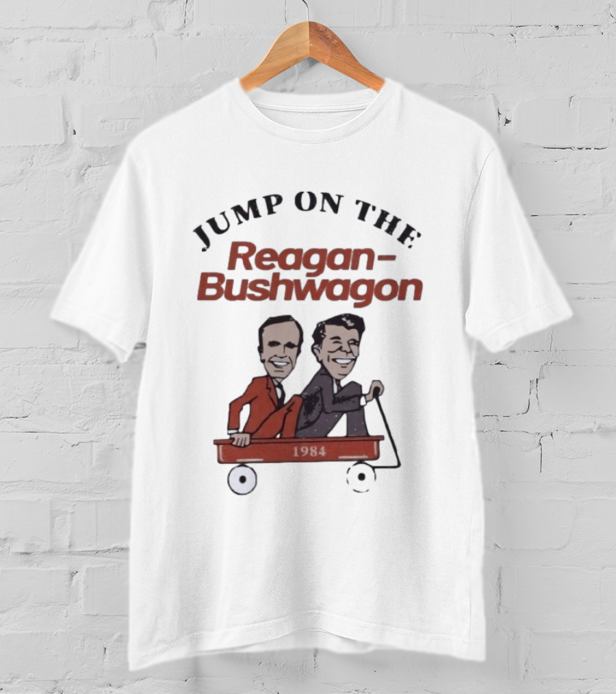 Jump On The Reagan Bushwagon 1984 Presidential Campaign T-Shirt
