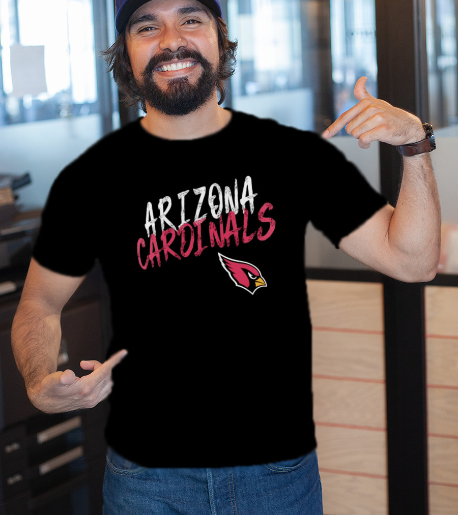 Arizona Cardinals Bold Text And Iconic NFL Bird T-Shirt