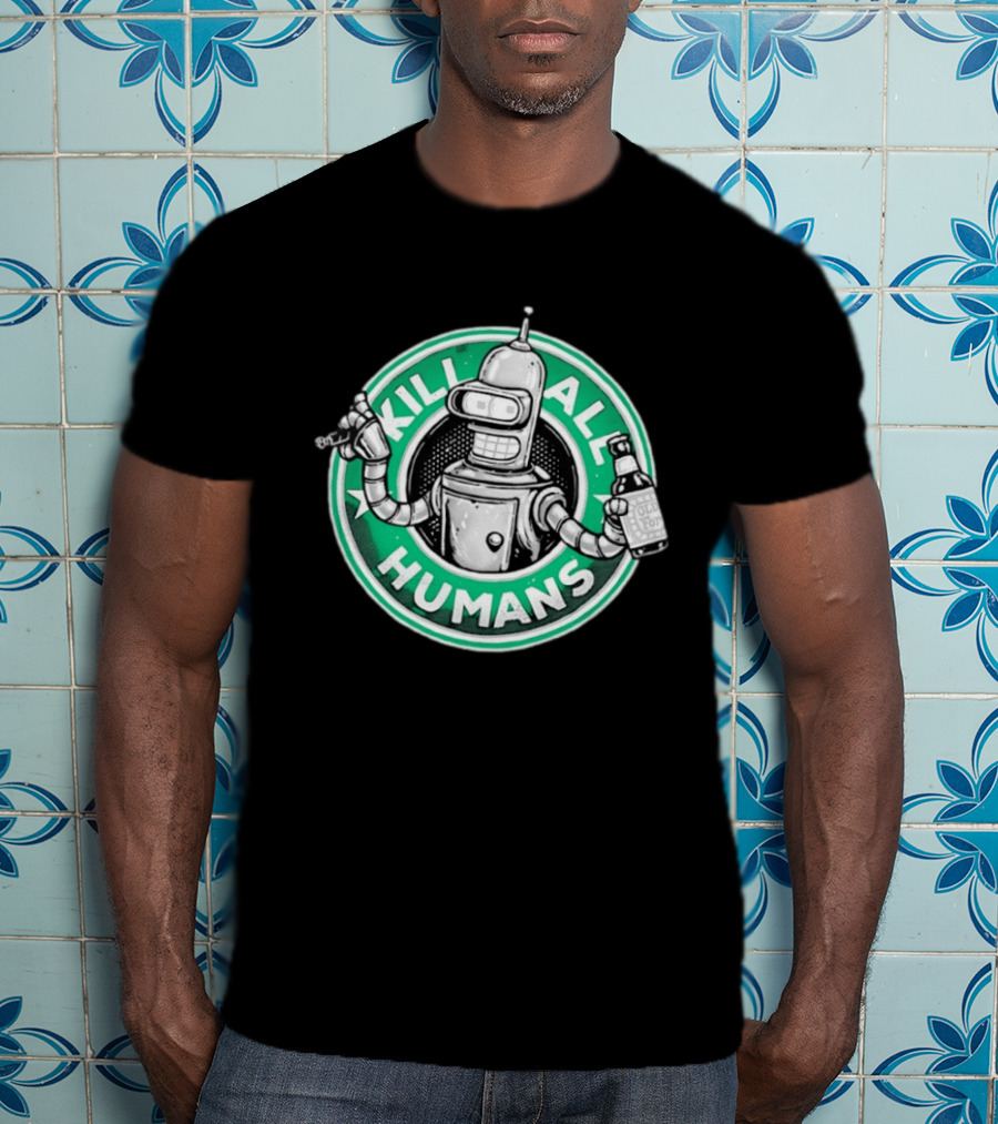 Bender Kill All Humans Old Fortran T-Shirt
