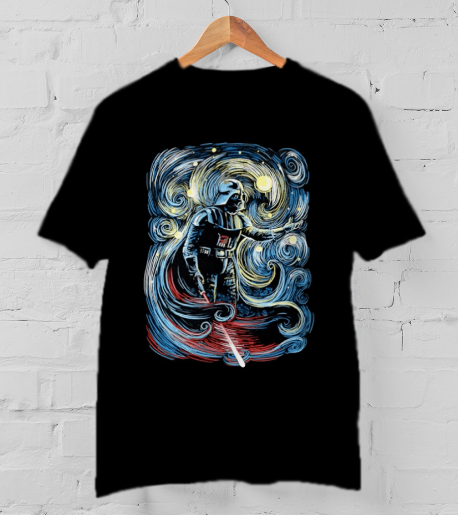 Darth Vader Starry Night Style Fusion Van Gogh Fantasy T-Shirt