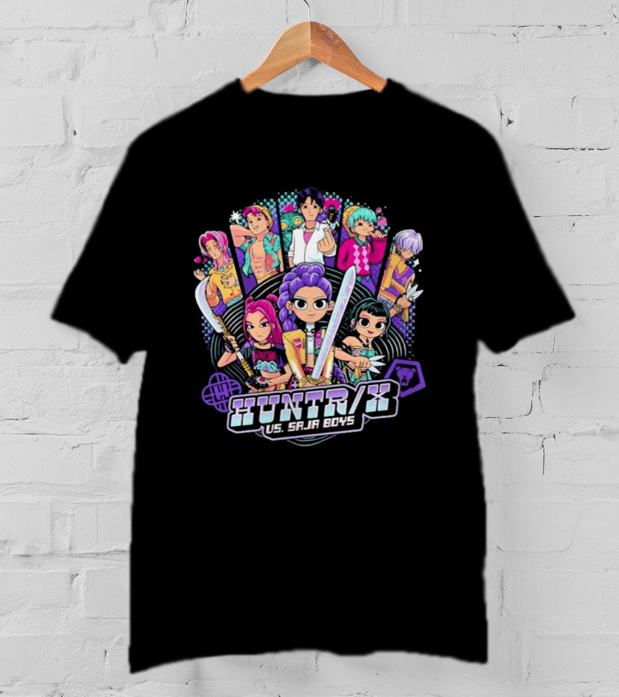 HUNTR/K Vs Saja Boys KPop Demon Hunters Style Scott Pilgrim Vs The World T-Shirt