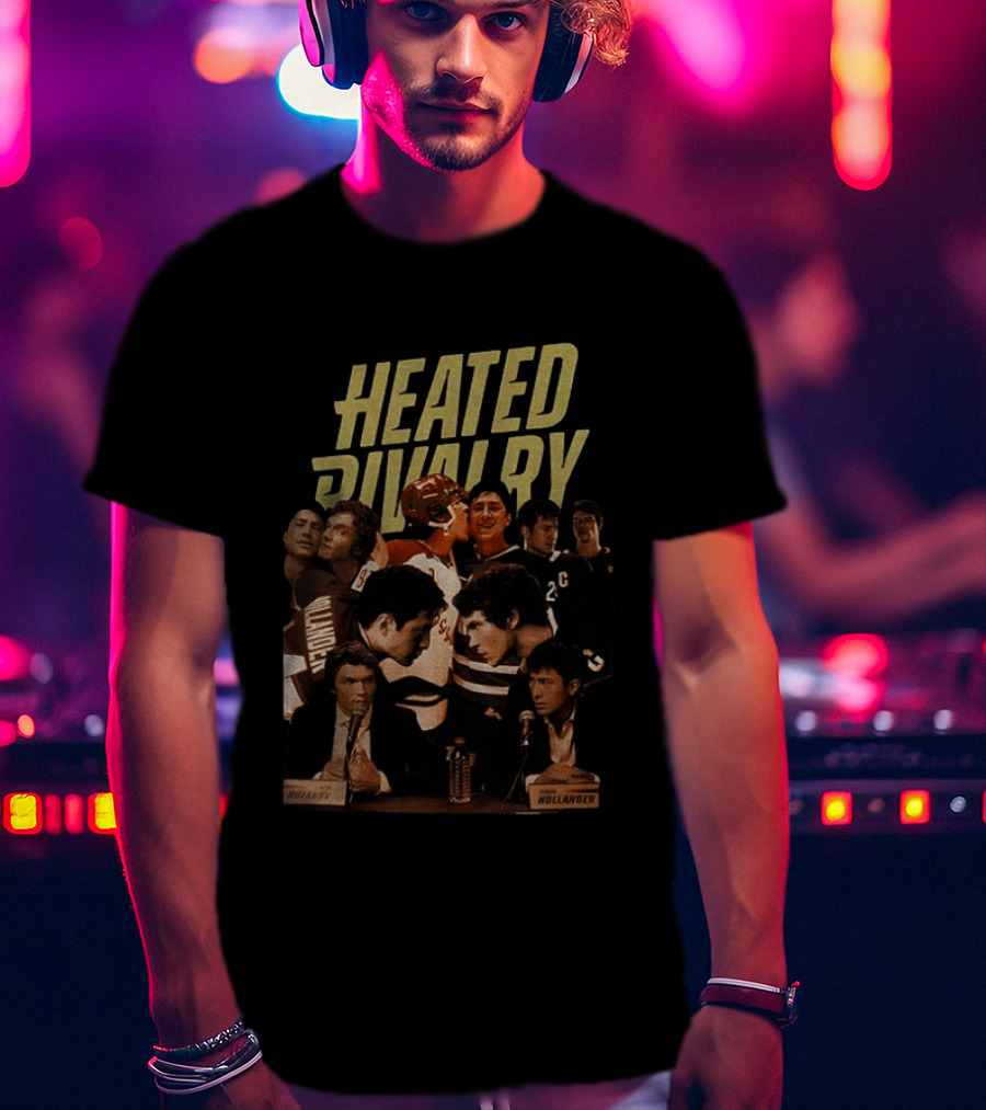 Heated Rivalry Shane Hollander Ilya Rozanov Vintage Hockey Scene T-Shirt
