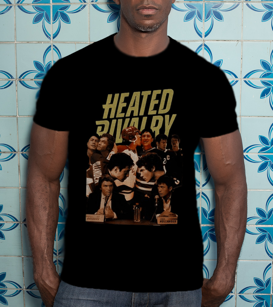 Heated Rivalry Shane Hollander Ilya Rozanov Vintage Hockey Scene T-Shirt