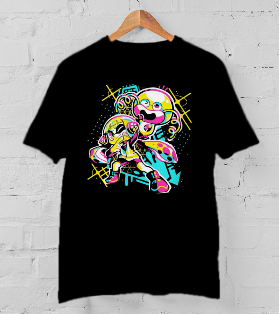 Splatoon Zap Vibrant Inkling And Octopus Splash T-Shirt