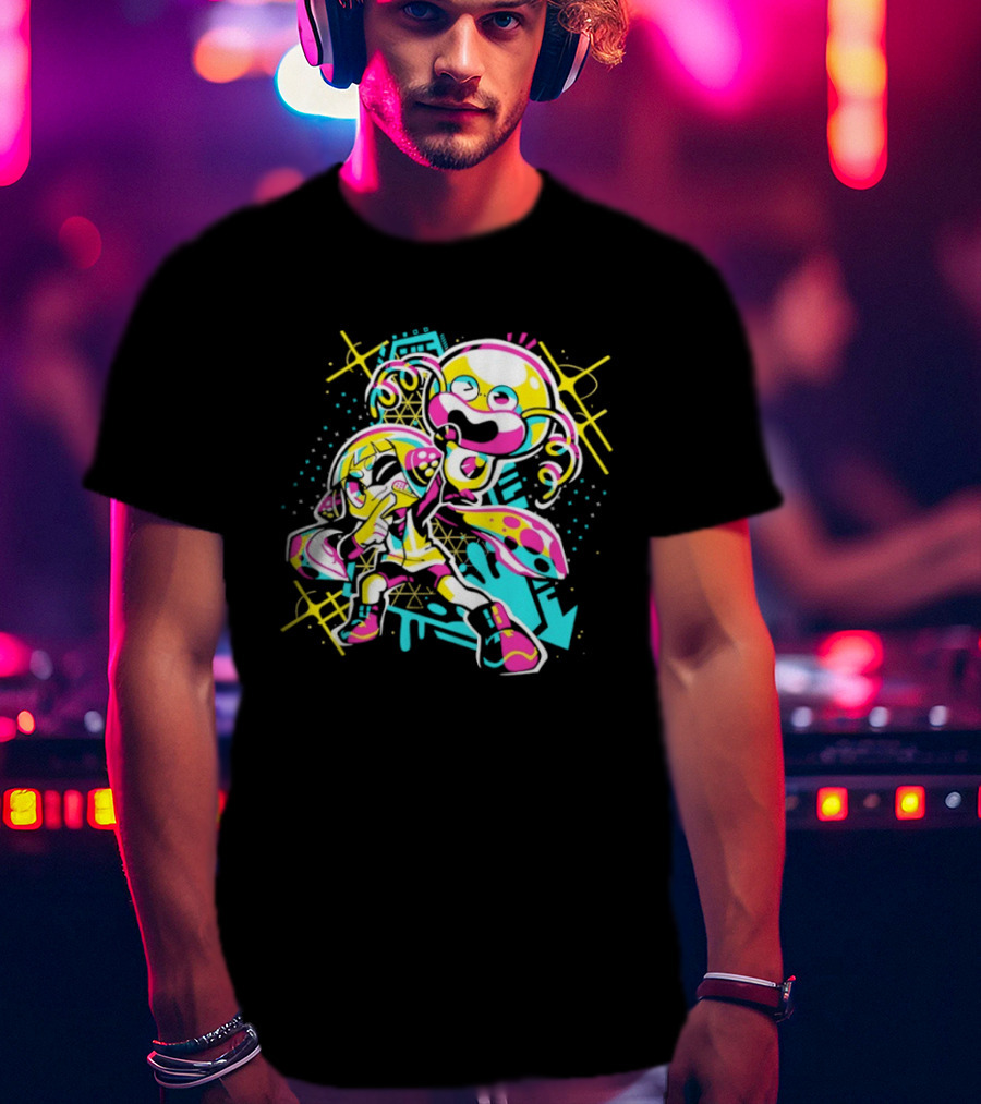 Splatoon Zap Vibrant Inkling And Octopus Splash T-Shirt