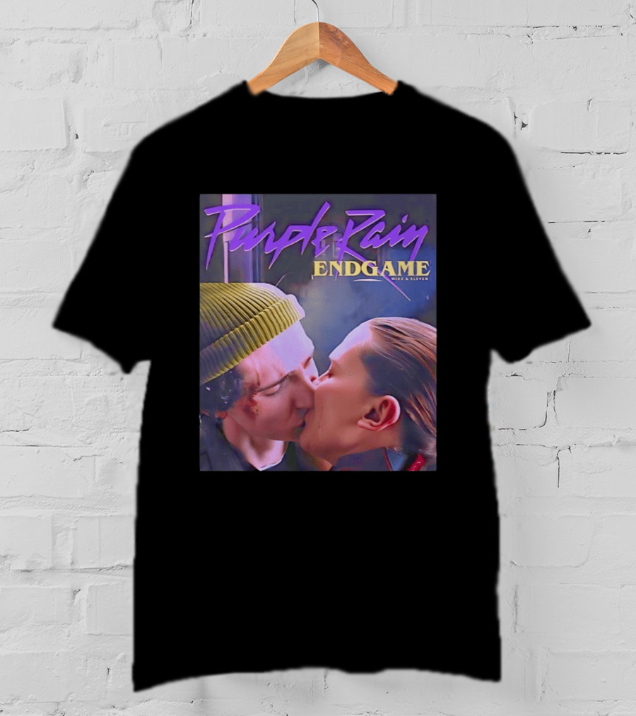 Purple Rain Endgame Mike Eleven Kissing Stranger Things T-Shirt