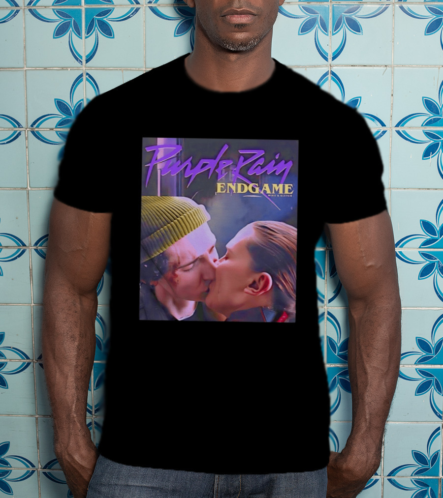 Purple Rain Endgame Mike Eleven Kissing Stranger Things T-Shirt