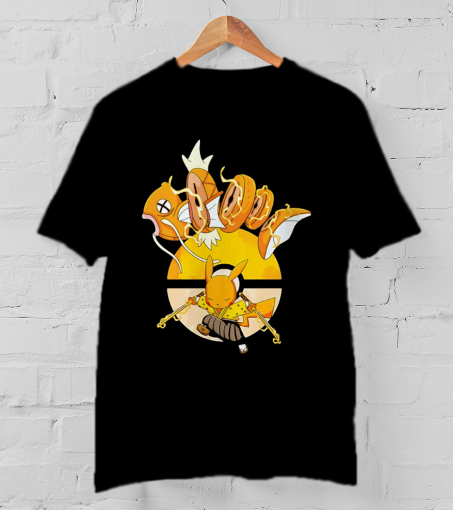 Magikarp And Pikachu Thunder Sashimi Showdown Ultimate Battle T-Shirt