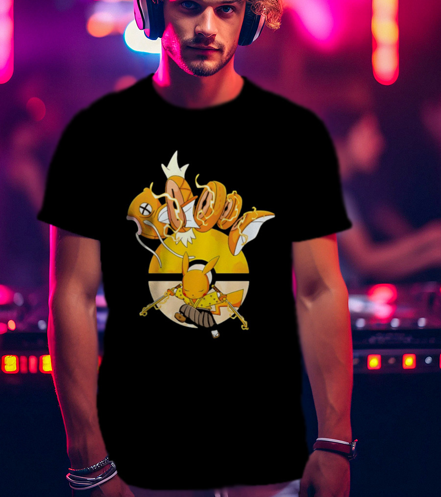 Magikarp And Pikachu Thunder Sashimi Showdown Ultimate Battle T-Shirt