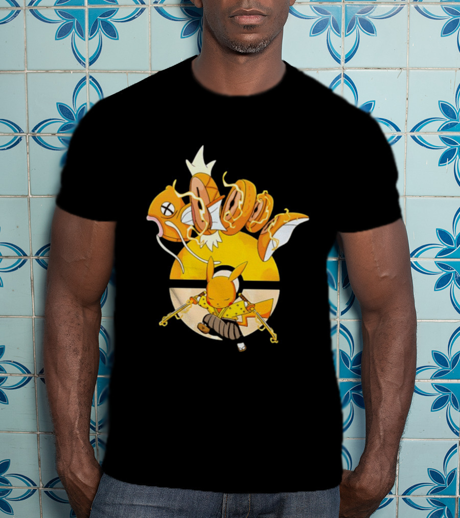 Magikarp And Pikachu Thunder Sashimi Showdown Ultimate Battle T-Shirt