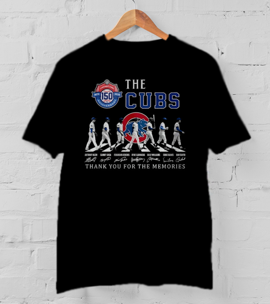 The Cubs 150th Anniversary Abbey Road Thank You For The Memories Signature T-Shirt