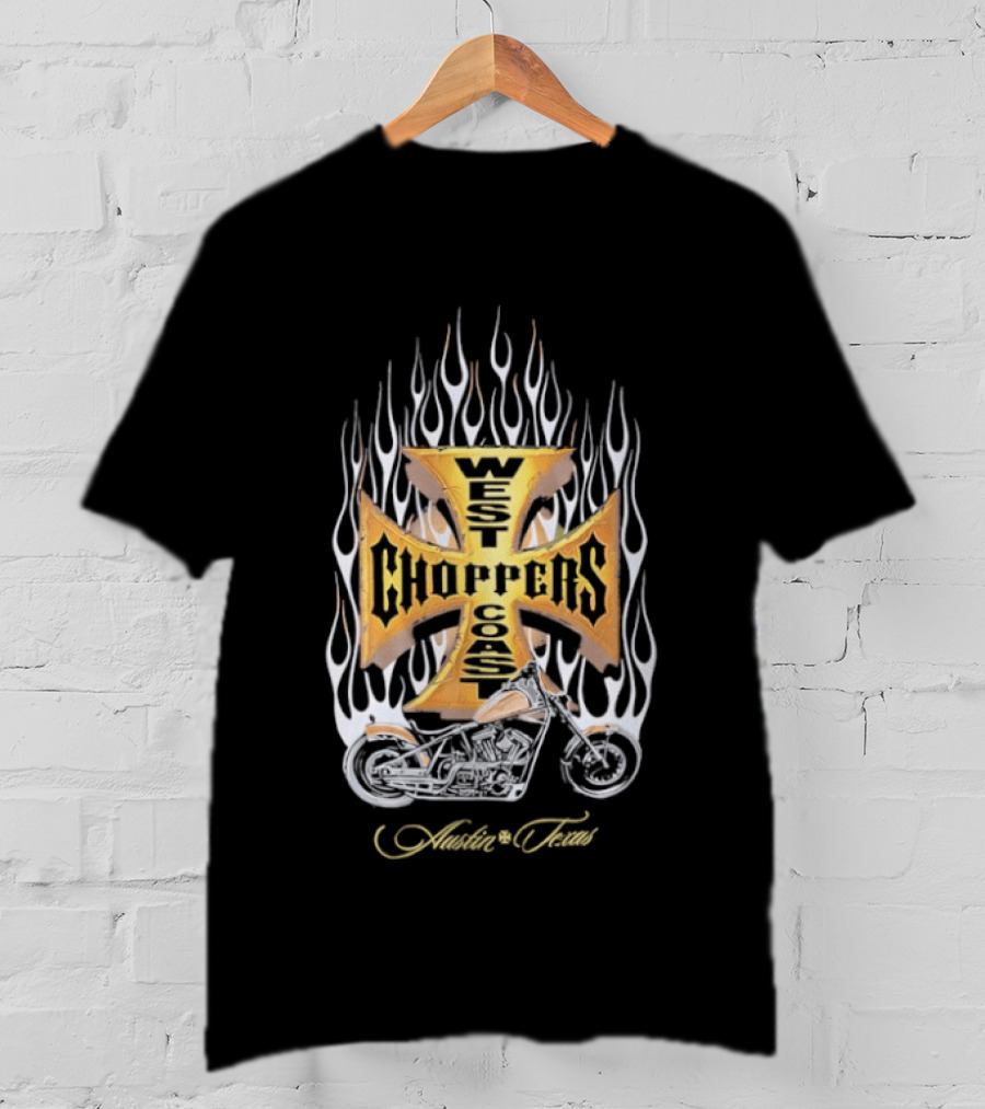 West Coast Choppers Flames Authentic Trademark T-Shirt