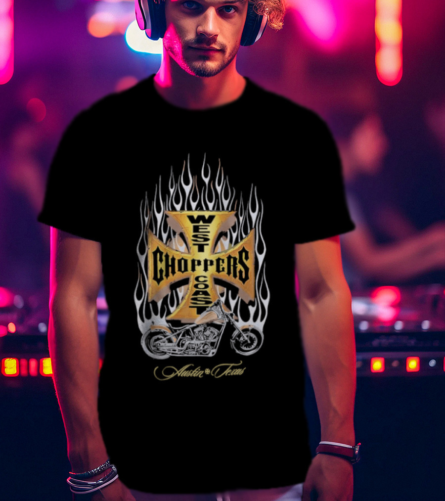 West Coast Choppers Flames Authentic Trademark T-Shirt